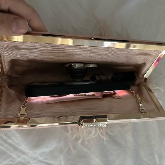 BCBG MAXAZARIA CATARINA FEATHERS CLUTCH NWT - Picture 6 of 7